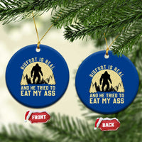 Funny Bigfoot Ceramic Ornament Sasquatch Big Foot Eat My Ass Vintage Cryptid Meme - Wonder Print Shop