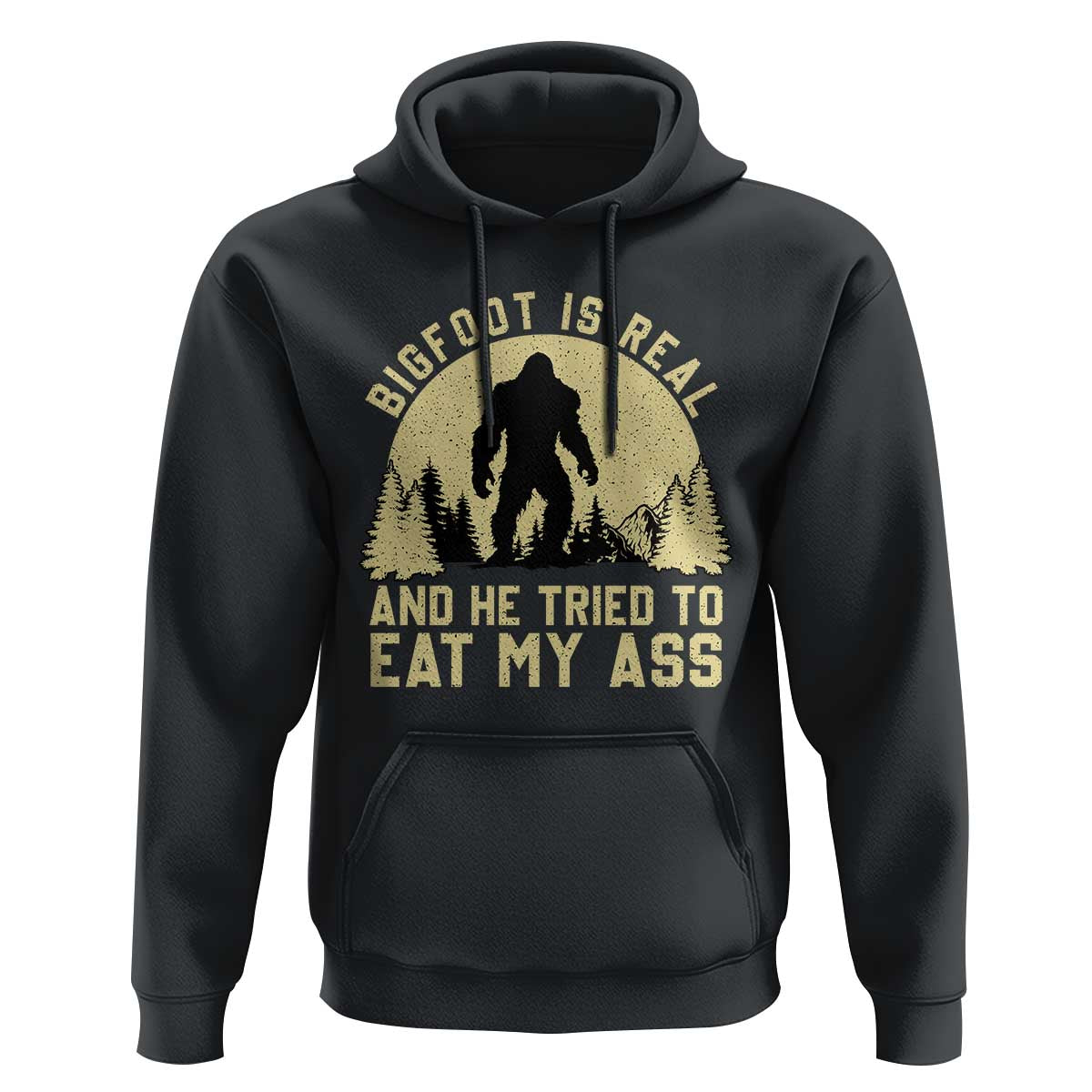 Funny Bigfoot Hoodie Sasquatch Big Foot Eat My Ass Vintage Cryptid Meme - Wonder Print Shop