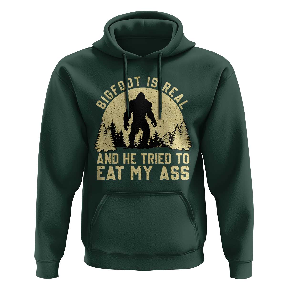 Funny Bigfoot Hoodie Sasquatch Big Foot Eat My Ass Vintage Cryptid Meme - Wonder Print Shop