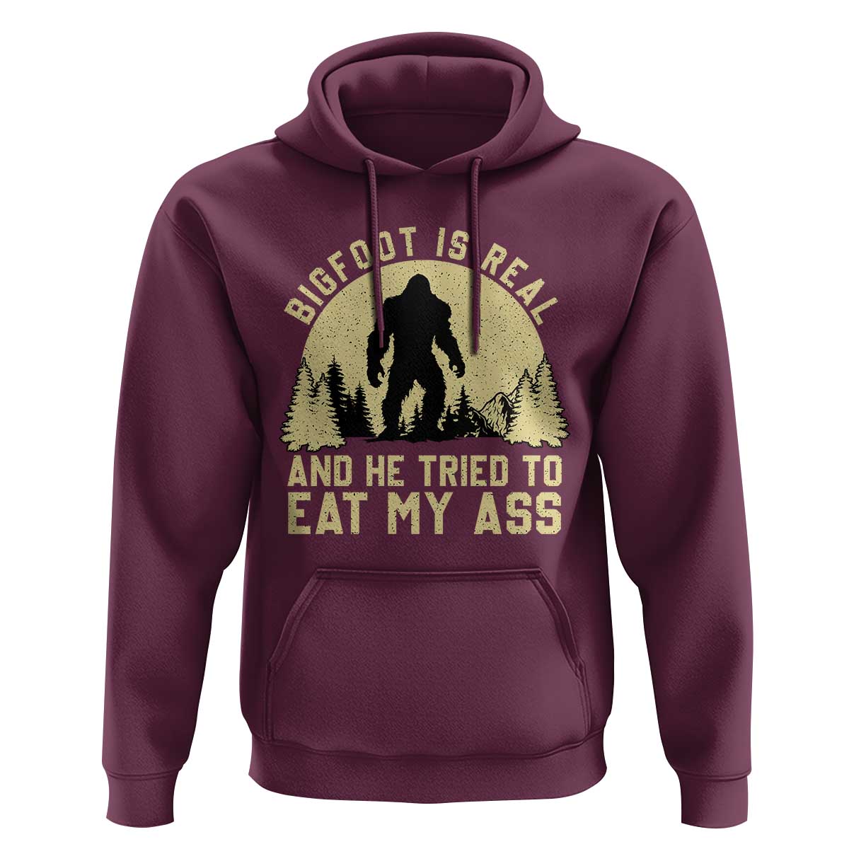 Funny Bigfoot Hoodie Sasquatch Big Foot Eat My Ass Vintage Cryptid Meme - Wonder Print Shop