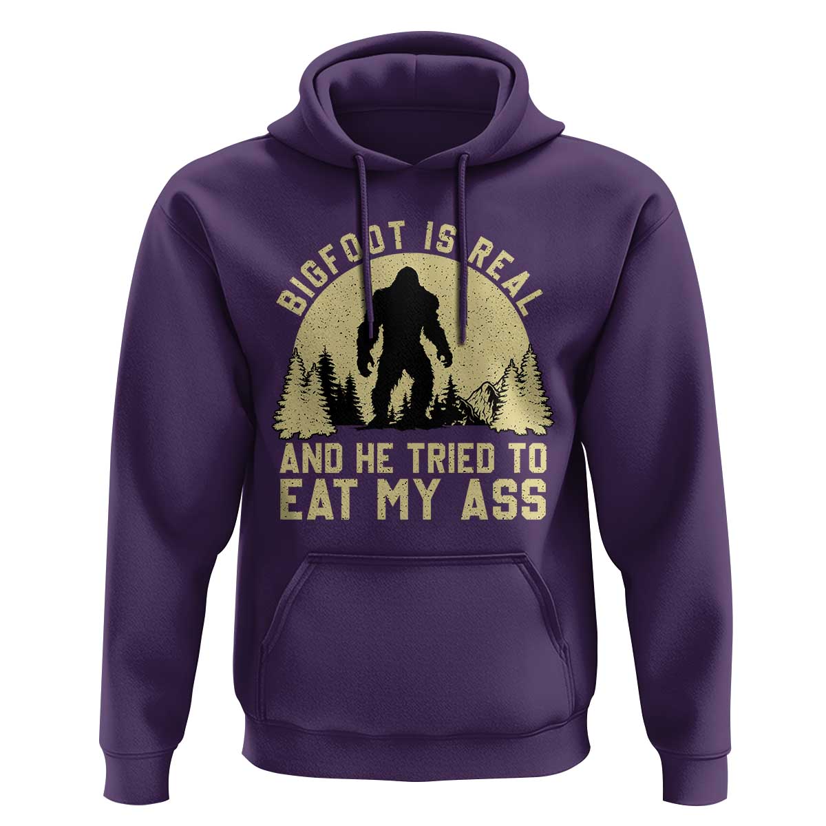 Funny Bigfoot Hoodie Sasquatch Big Foot Eat My Ass Vintage Cryptid Meme - Wonder Print Shop
