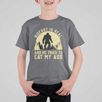 Funny Bigfoot T Shirt For Kid Sasquatch Big Foot Eat My Ass Vintage Cryptid Meme - Wonder Print Shop