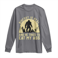 Funny Bigfoot Long Sleeve Shirt Sasquatch Big Foot Eat My Ass Vintage Cryptid Meme - Wonder Print Shop