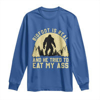 Funny Bigfoot Long Sleeve Shirt Sasquatch Big Foot Eat My Ass Vintage Cryptid Meme - Wonder Print Shop