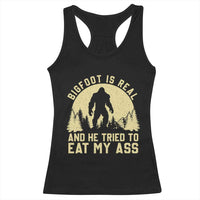 Funny Bigfoot Racerback Tank Top Sasquatch Big Foot Eat My Ass Vintage Cryptid Meme - Wonder Print Shop