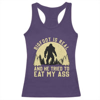 Funny Bigfoot Racerback Tank Top Sasquatch Big Foot Eat My Ass Vintage Cryptid Meme - Wonder Print Shop