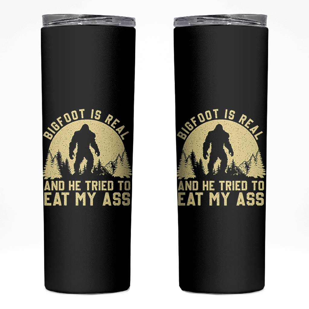 Funny Bigfoot Skinny Tumbler Sasquatch Big Foot Eat My Ass Vintage Cryptid Meme - Wonder Print Shop
