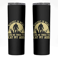 Funny Bigfoot Skinny Tumbler Sasquatch Big Foot Eat My Ass Vintage Cryptid Meme - Wonder Print Shop