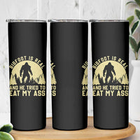 Funny Bigfoot Skinny Tumbler Sasquatch Big Foot Eat My Ass Vintage Cryptid Meme - Wonder Print Shop