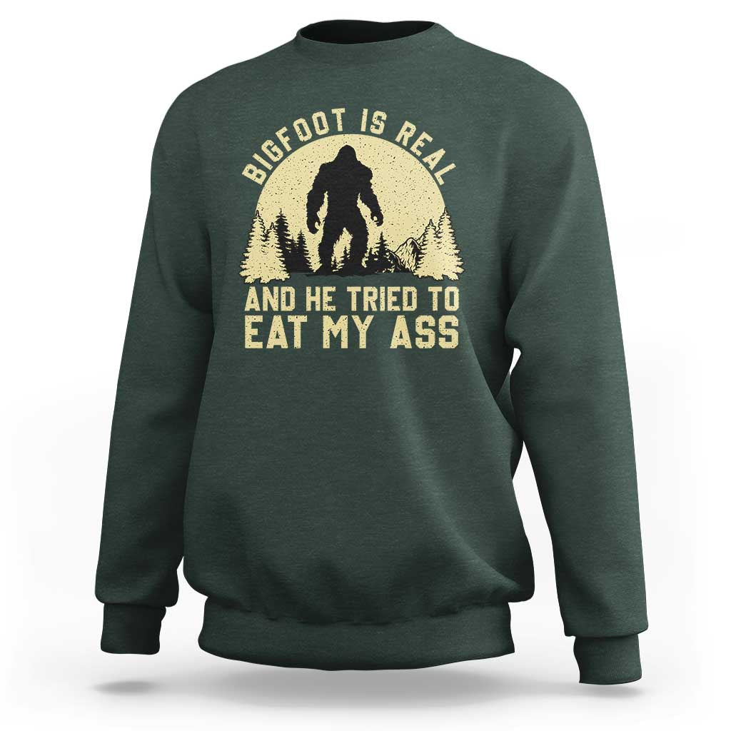 Funny Bigfoot Sweatshirt Sasquatch Big Foot Eat My Ass Vintage Cryptid Meme - Wonder Print Shop