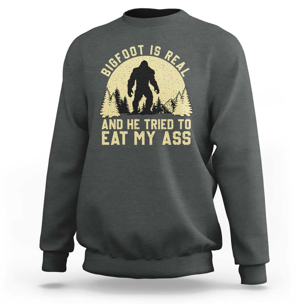 Funny Bigfoot Sweatshirt Sasquatch Big Foot Eat My Ass Vintage Cryptid Meme - Wonder Print Shop