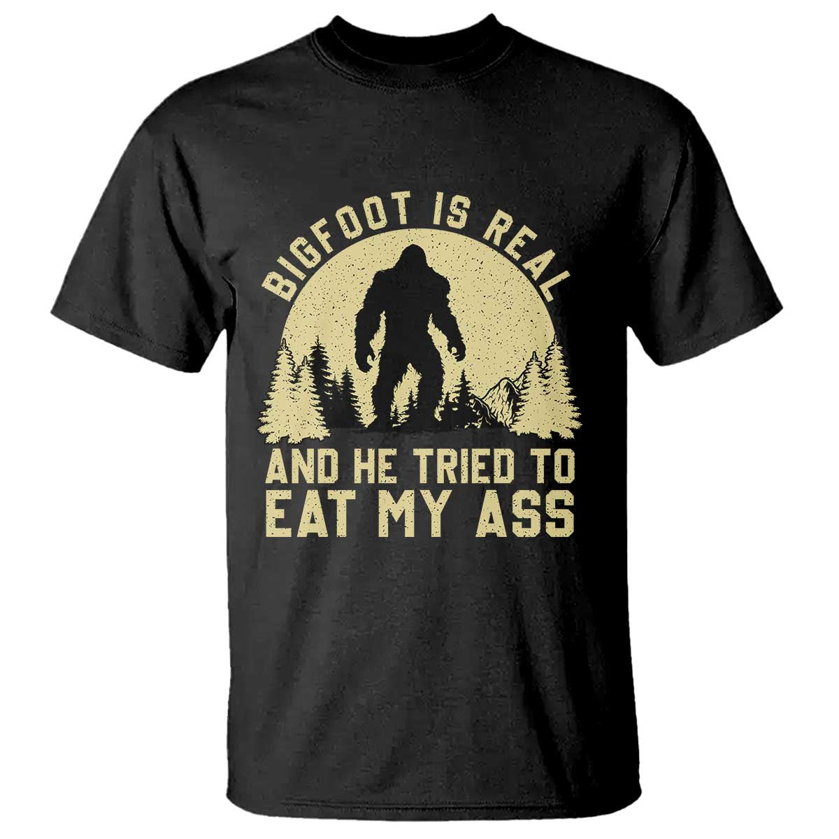 Funny Bigfoot T Shirt Sasquatch Big Foot Eat My Ass Vintage Cryptid Meme - Wonder Print Shop