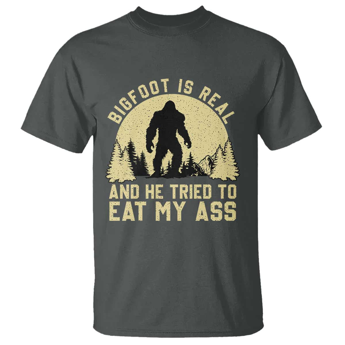 Funny Bigfoot T Shirt Sasquatch Big Foot Eat My Ass Vintage Cryptid Meme - Wonder Print Shop