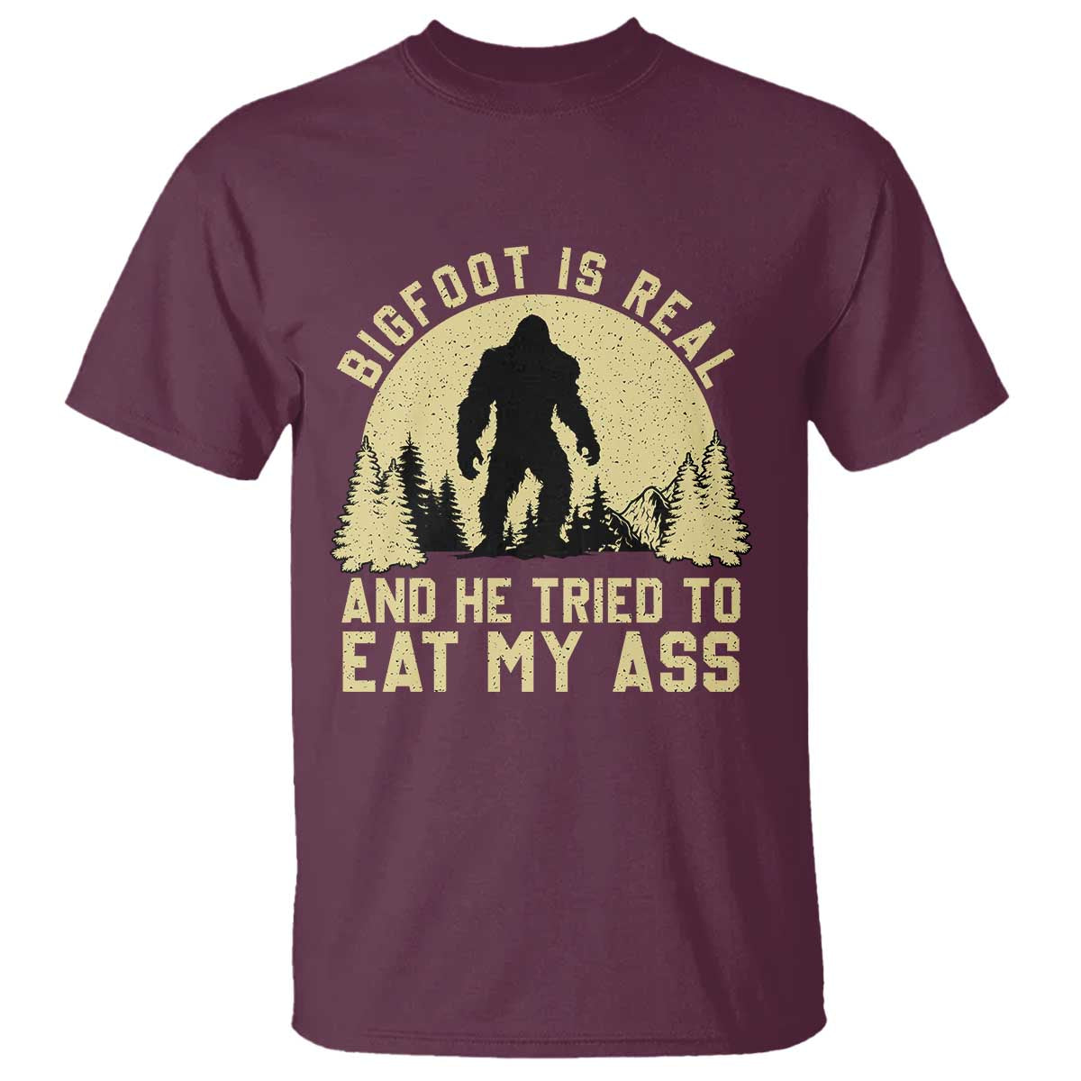Funny Bigfoot T Shirt Sasquatch Big Foot Eat My Ass Vintage Cryptid Meme - Wonder Print Shop