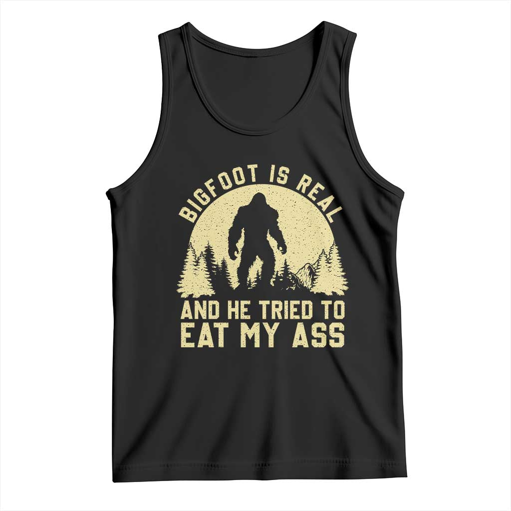 Funny Bigfoot Tank Top Sasquatch Big Foot Eat My Ass Vintage Cryptid Meme - Wonder Print Shop