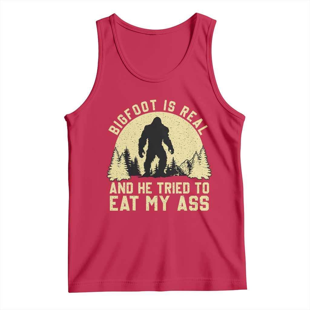 Funny Bigfoot Tank Top Sasquatch Big Foot Eat My Ass Vintage Cryptid Meme - Wonder Print Shop