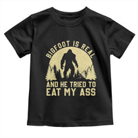 Funny Bigfoot Toddler T Shirt Sasquatch Big Foot Eat My Ass Vintage Cryptid Meme - Wonder Print Shop