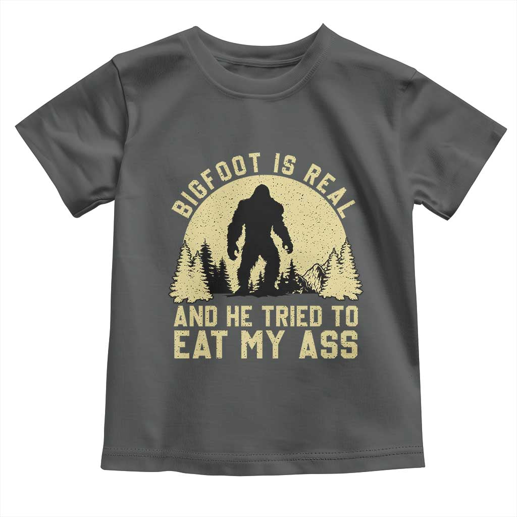 Funny Bigfoot Toddler T Shirt Sasquatch Big Foot Eat My Ass Vintage Cryptid Meme - Wonder Print Shop