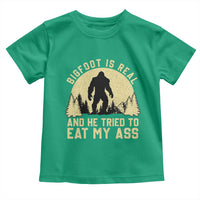 Funny Bigfoot Toddler T Shirt Sasquatch Big Foot Eat My Ass Vintage Cryptid Meme - Wonder Print Shop