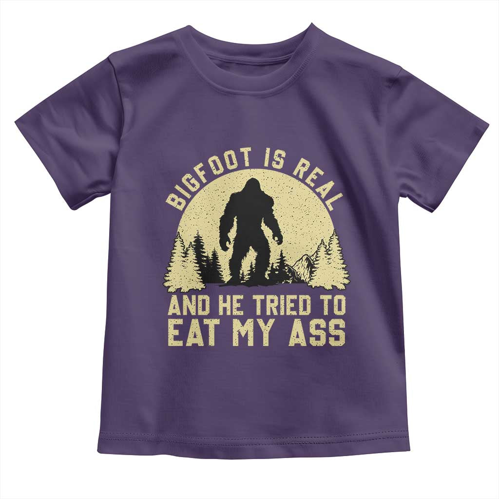 Funny Bigfoot Toddler T Shirt Sasquatch Big Foot Eat My Ass Vintage Cryptid Meme - Wonder Print Shop