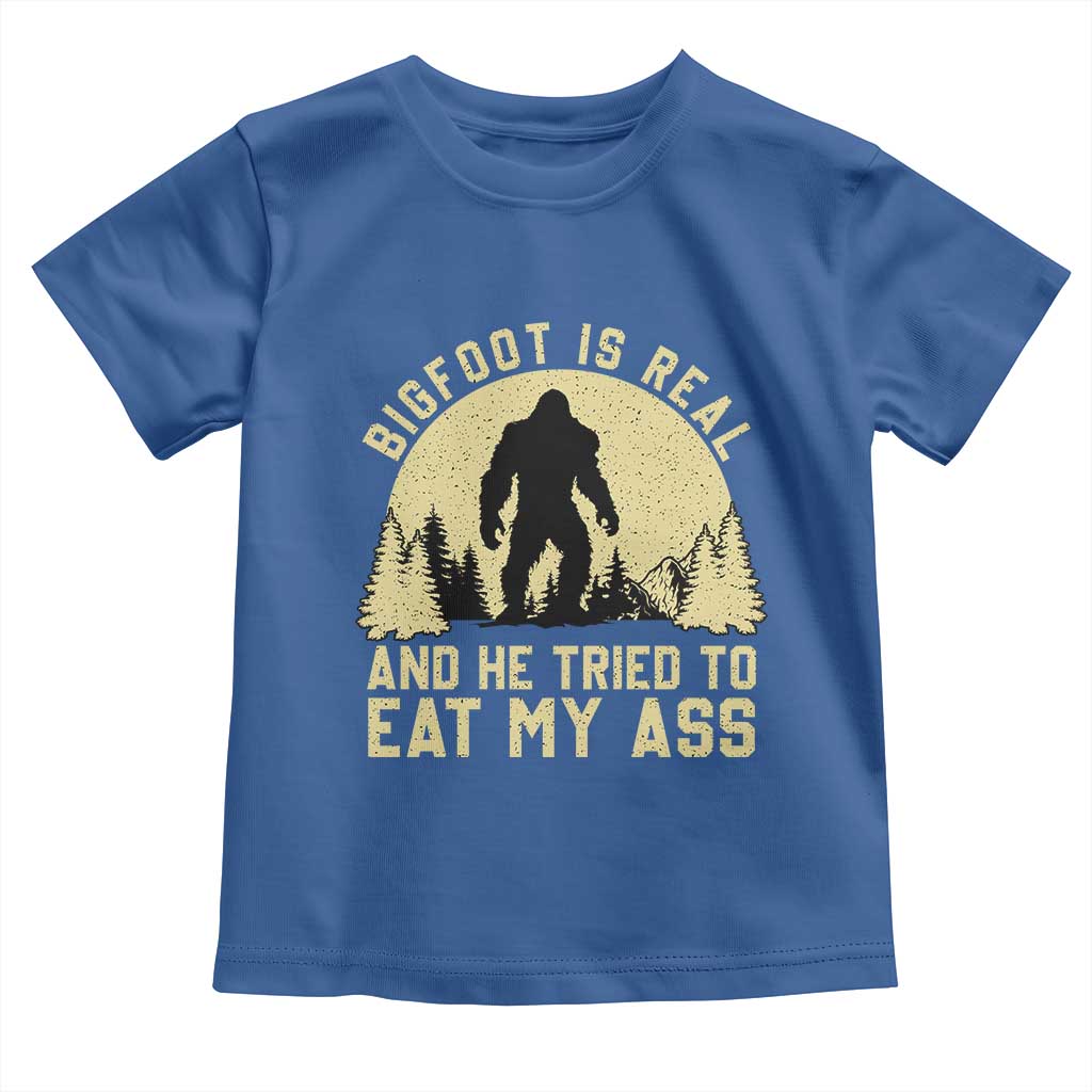 Funny Bigfoot Toddler T Shirt Sasquatch Big Foot Eat My Ass Vintage Cryptid Meme - Wonder Print Shop