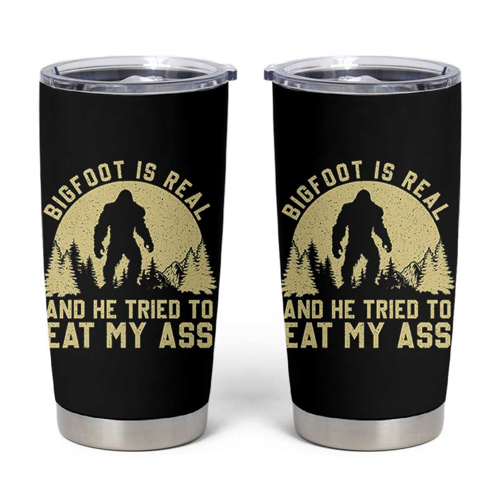 Funny Bigfoot Tumbler Cup Sasquatch Big Foot Eat My Ass Vintage Cryptid Meme - Wonder Print Shop
