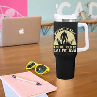 Funny Bigfoot Tumbler With Handle Sasquatch Big Foot Eat My Ass Vintage Cryptid Meme - Wonder Print Shop
