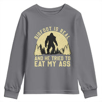 Funny Bigfoot Youth Sweatshirt Sasquatch Big Foot Eat My Ass Vintage Cryptid Meme - Wonder Print Shop
