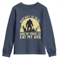 Funny Bigfoot Youth Sweatshirt Sasquatch Big Foot Eat My Ass Vintage Cryptid Meme - Wonder Print Shop