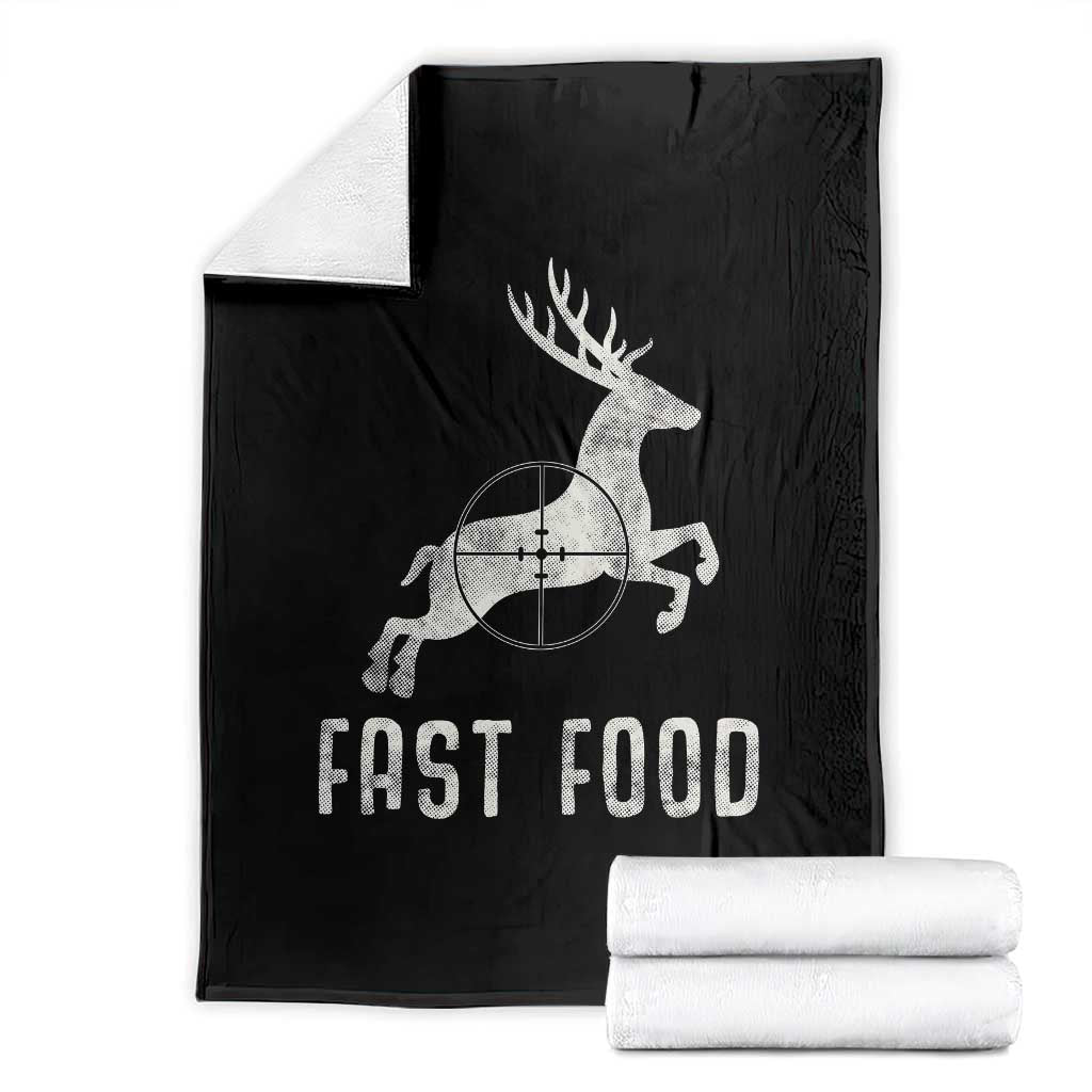 Deer Hunting Season Throw Blanket Funny Fast Food - Wonder Print Shop