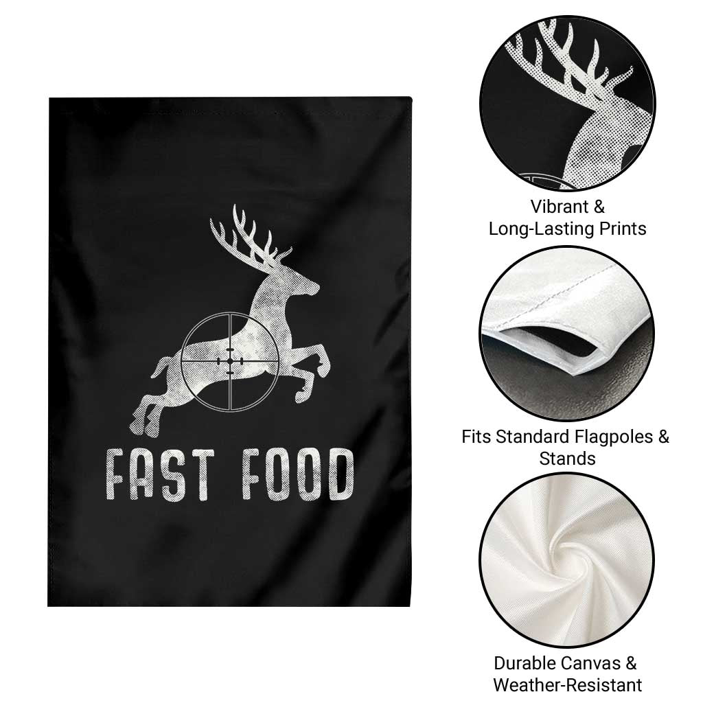 Deer Hunting Season Garden Flag Funny Fast Food - Wonder Print Shop