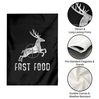 Deer Hunting Season Garden Flag Funny Fast Food - Wonder Print Shop