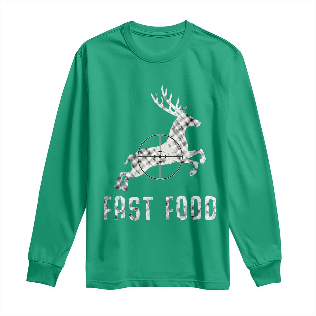 Deer Hunting Season Long Sleeve Shirt Funny Fast Food - Wonder Print Shop