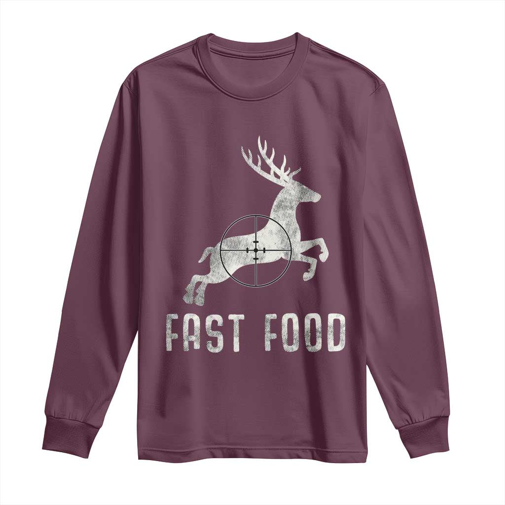 Deer Hunting Season Long Sleeve Shirt Funny Fast Food - Wonder Print Shop