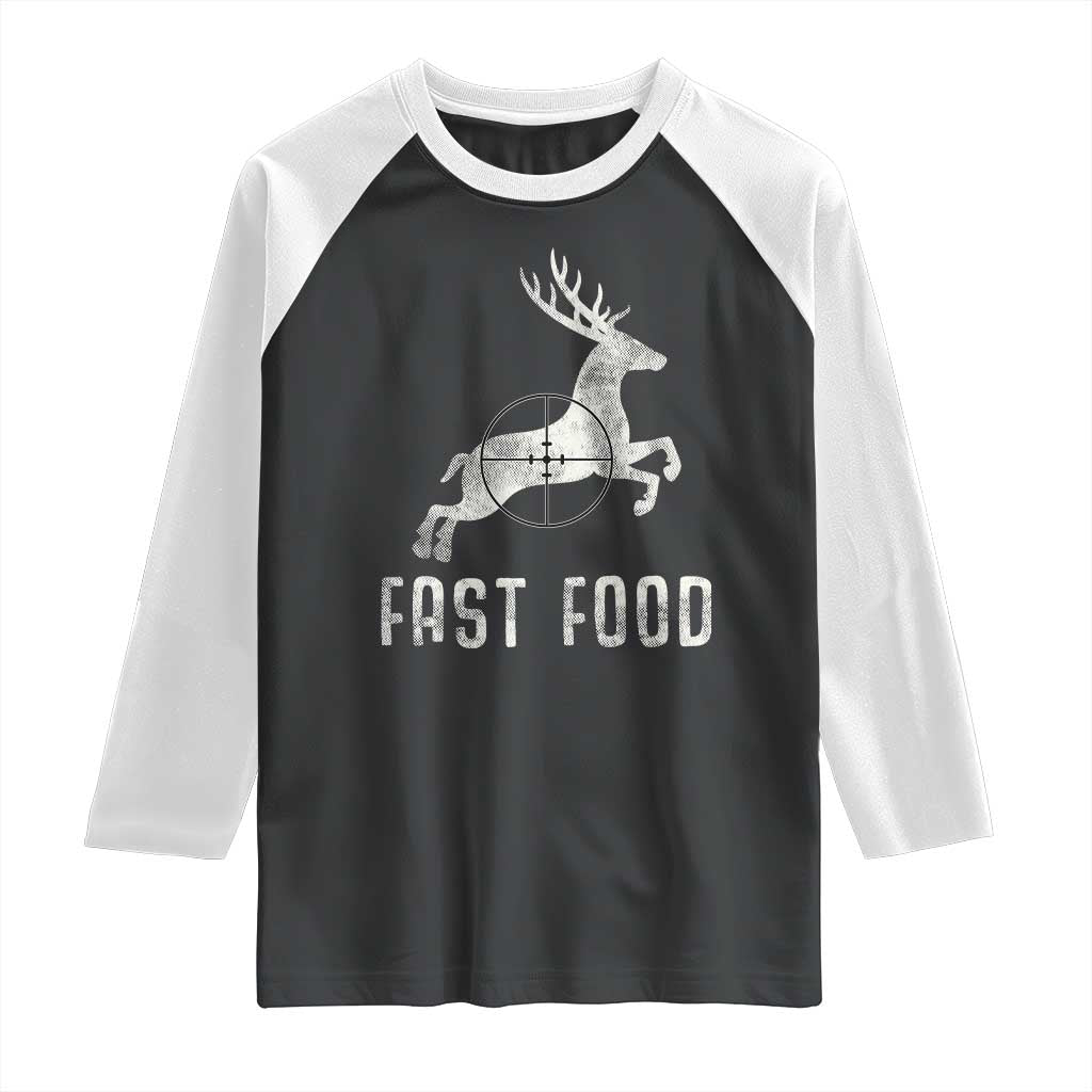 Deer Hunting Season Raglan Shirt Funny Fast Food - Wonder Print Shop