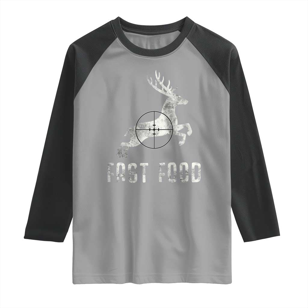 Deer Hunting Season Raglan Shirt Funny Fast Food - Wonder Print Shop