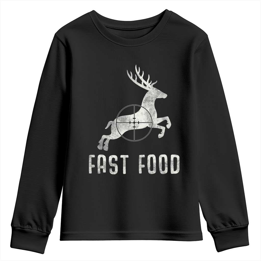 Deer Hunting Season Youth Sweatshirt Funny Fast Food - Wonder Print Shop