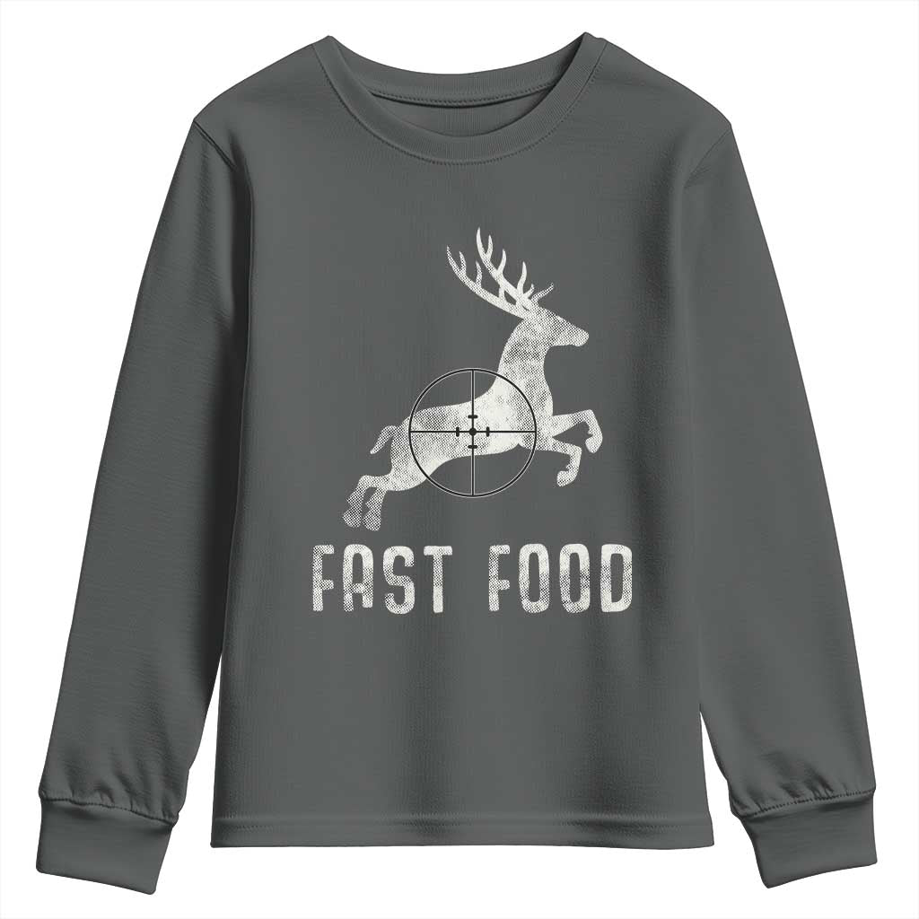 Deer Hunting Season Youth Sweatshirt Funny Fast Food - Wonder Print Shop