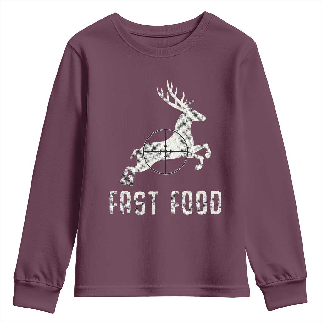 Deer Hunting Season Youth Sweatshirt Funny Fast Food - Wonder Print Shop
