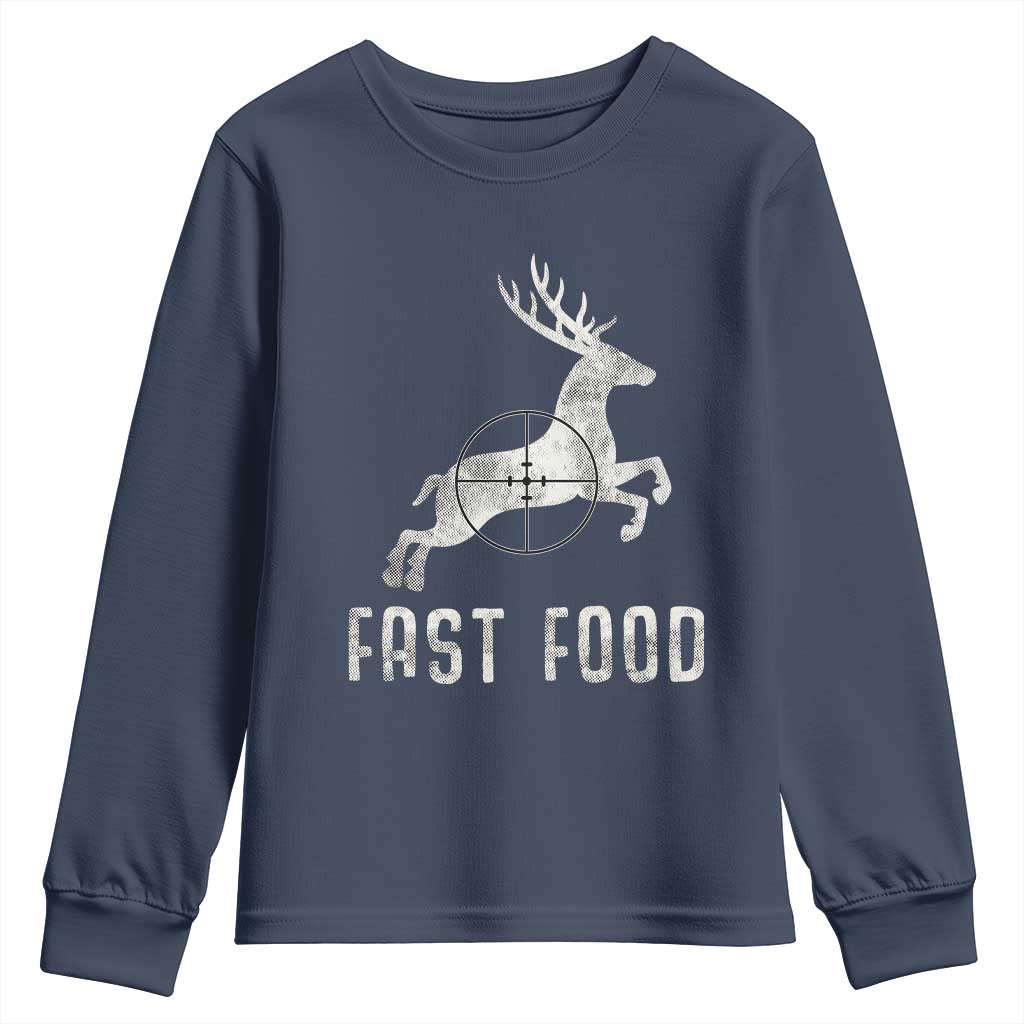 Deer Hunting Season Youth Sweatshirt Funny Fast Food - Wonder Print Shop