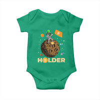 St Patricks Day Bitcoin Astronaut Baby Onesie Lucky Shamrock Leprechaun BTC Crypto To The Moon