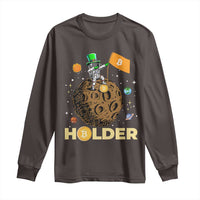 St Patricks Day Bitcoin Astronaut Long Sleeve Shirt Lucky Shamrock Leprechaun BTC Crypto To The Moon