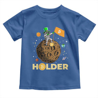 St Patricks Day Bitcoin Astronaut Toddler T Shirt Lucky Shamrock Leprechaun BTC Crypto To The Moon