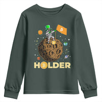 St Patricks Day Bitcoin Astronaut Youth Sweatshirt Lucky Shamrock Leprechaun BTC Crypto To The Moon