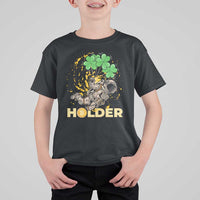 St Patricks Day Bitcoin Astronaut T Shirt For Kid Lucky Shamrock Leprechaun BTC Crypto Holder