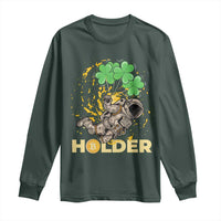 St Patricks Day Bitcoin Astronaut Long Sleeve Shirt Lucky Shamrock Leprechaun BTC Crypto Holder