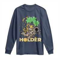 St Patricks Day Bitcoin Astronaut Long Sleeve Shirt Lucky Shamrock Leprechaun BTC Crypto Holder