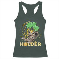 St Patricks Day Bitcoin Astronaut Racerback Tank Top Lucky Shamrock Leprechaun BTC Crypto Holder