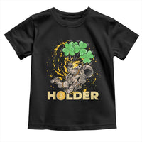 St Patricks Day Bitcoin Astronaut Toddler T Shirt Lucky Shamrock Leprechaun BTC Crypto Holder
