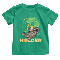 St Patricks Day Bitcoin Astronaut Toddler T Shirt Lucky Shamrock Leprechaun BTC Crypto Holder
